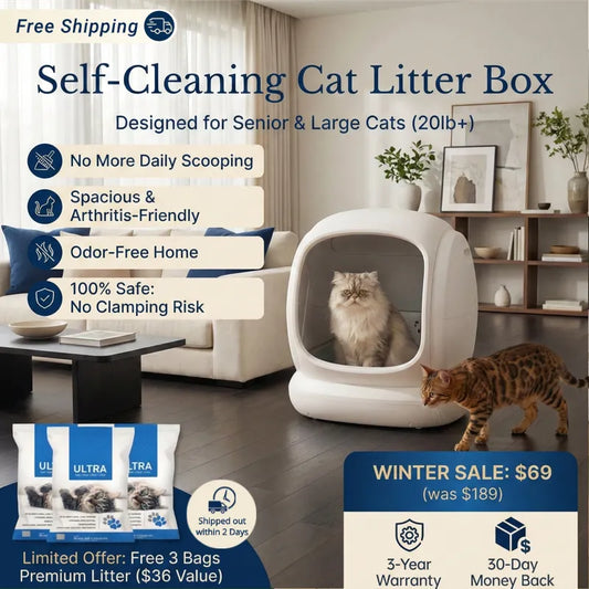 75L Capacity, Full Safety, Silent Operation: The Smart Cat Litter Box You Need!