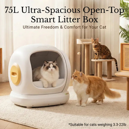 75L Capacity, Full Safety, Silent Operation: The Smart Cat Litter Box You Need!