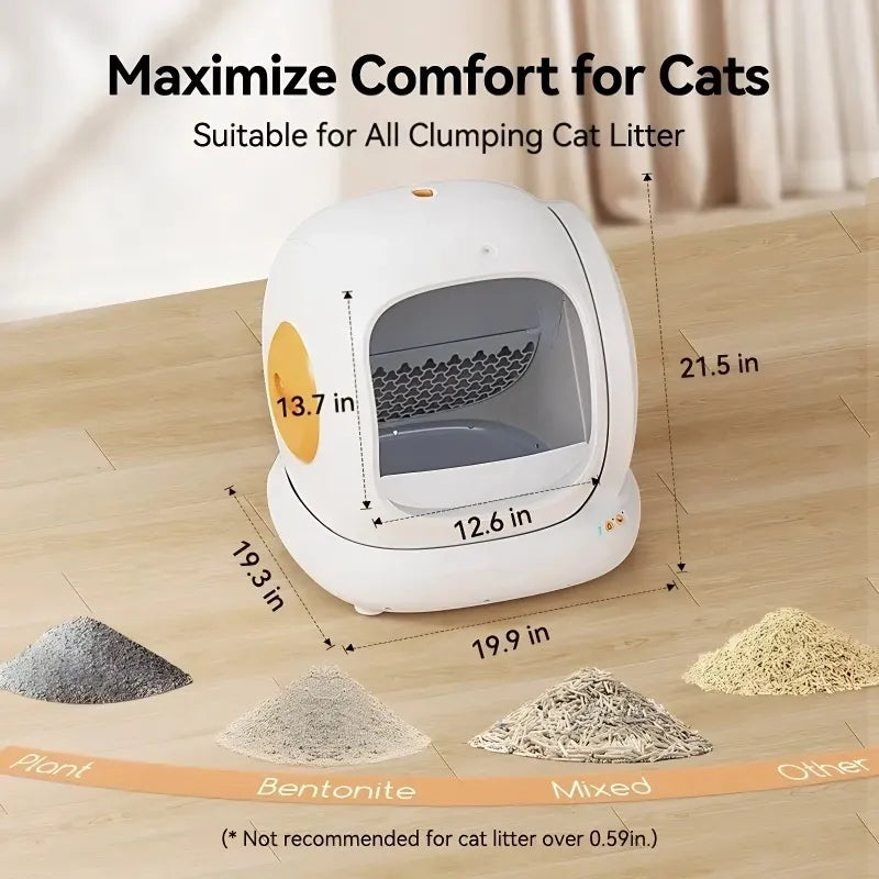 75L Capacity, Full Safety, Silent Operation: The Smart Cat Litter Box You Need!